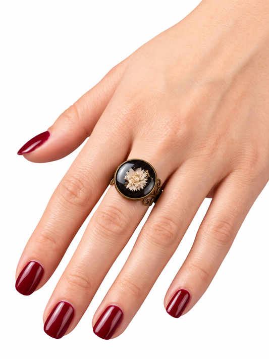 Midnight Daisy Ring